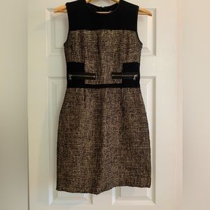 Kenneth Cole Gold Tweed Style Sheath Dress
